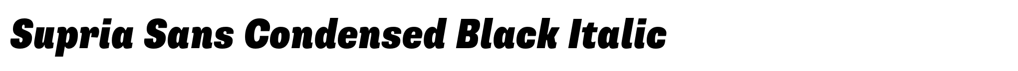Supria Sans Condensed Black Italic image